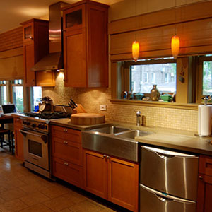 A newly remodeled kitchen completed by John J. Cahill Inc. in Evanston, IL