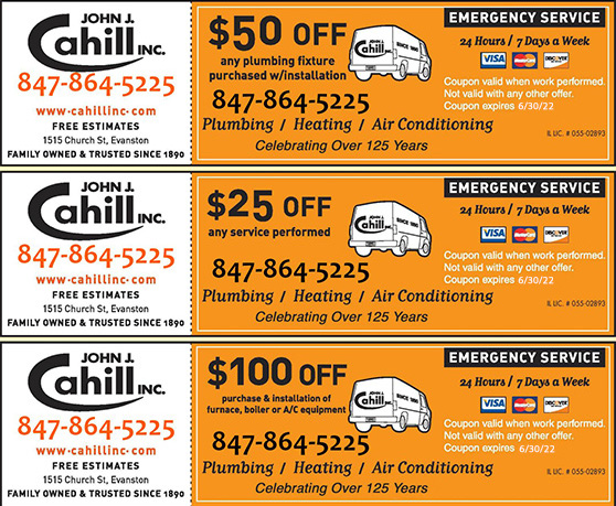 Plumbing, heating and air conditioning coupons